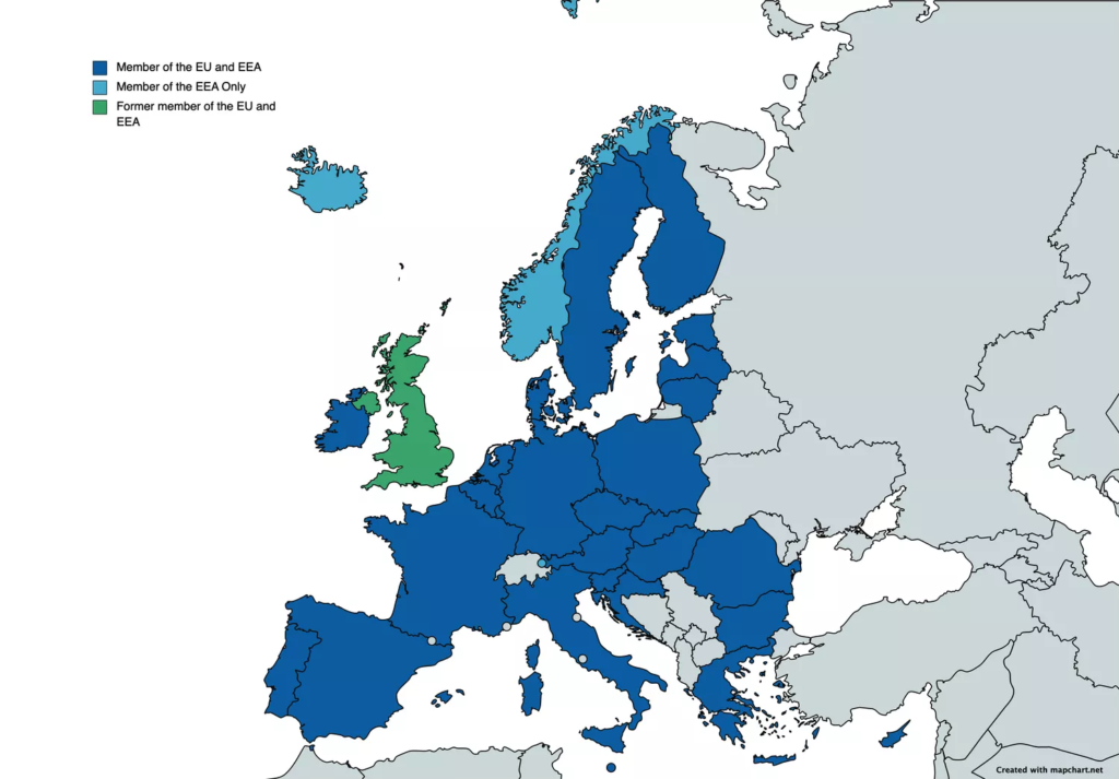 Europe (EU/EEA) map